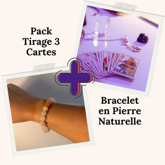 💎 Pack Tirage 3 Cartes + Bracelet en Pierre Naturelle