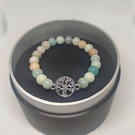 Bracelet Amazonite Multicolore Arbre de Vie