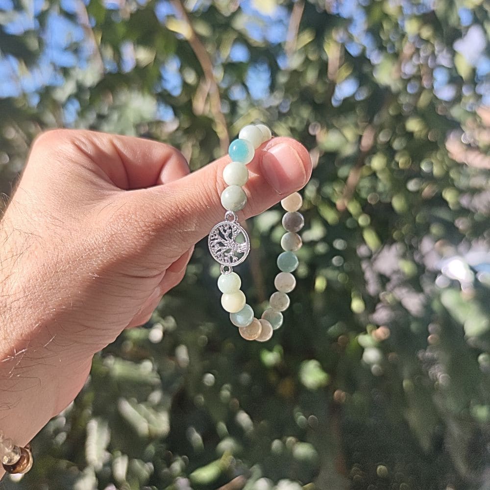 Bracelet Amazonite Multicolore Arbre de Vie